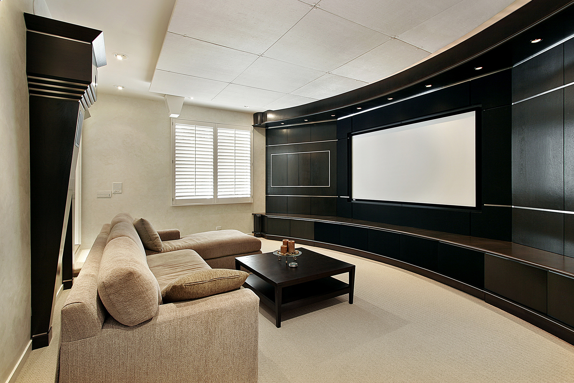Theater Room With Wide Screen